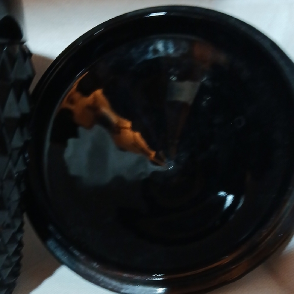 Vintage Indiana Glass Tiara Cameo Black Diamond Point lidded ice bucket - Picture 3 of 7